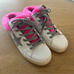 Steve Madden Pink Fur Lined Slip on Sneakers